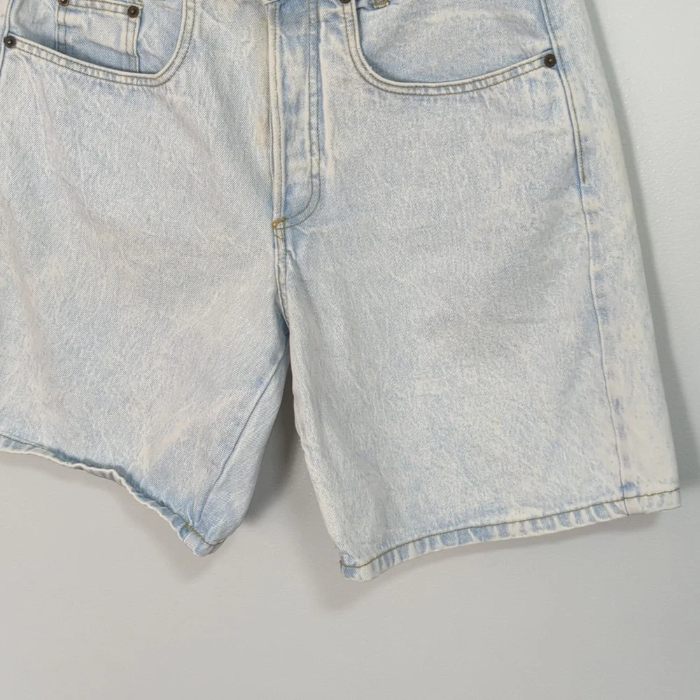 Vintage 90s Georges‎ Marciano For Guess Button Fly Light Wash Jean Short Size 3